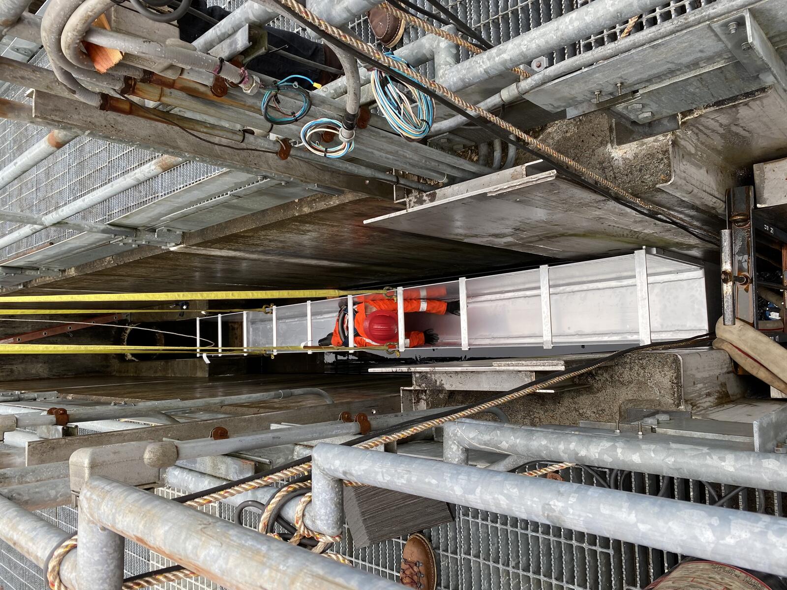 Tight access trough installation
