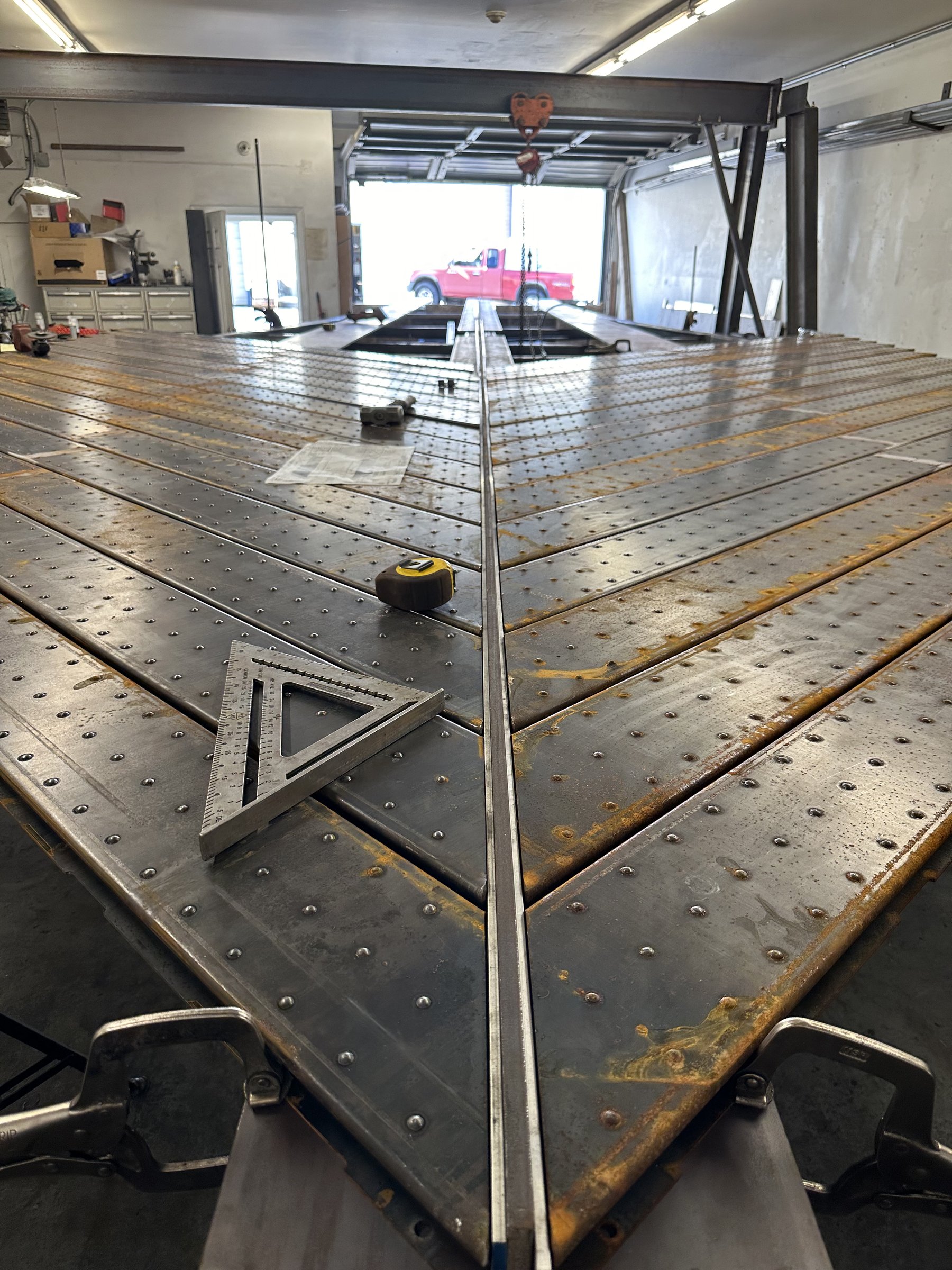 Precision steel fabrication in shop